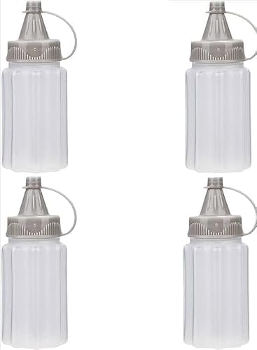 Dpwoum White 4 Pcs Plastic Squeeze Condiment Bottles, 2.5Ml Mini Sauce Jam Squeeze Bottle, Ketchup Honey Bottle, Salad Dressing Container For Lunch, Bbq, Camping, Dinnerware And Serveware