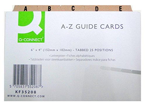 A-Z Index Record Divider Tabbed Guide Cards Size 6 x 4 Inch 152mm x 102mm (Pack Of 1)