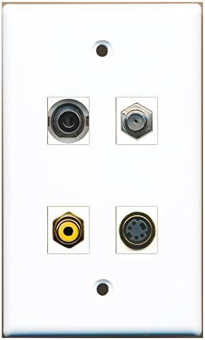 RiteAV - 1ポート RCA イエロー 1ポート 同軸ケーブル TV - Fタイプ 1ポート Sビデオ1ポート 3.5mm ウ