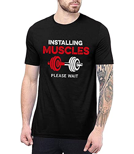 Decrum DISC Workout Shirts Men - Mens Funny Gym Shirt [40007013-AQ] | Installing Muscle, M