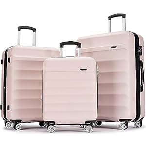 3-Piece Luggage Set with TSA Locks, Expandable, and Friction-Resistant in Light pink – Includes 20″, 24″ & 28″ Spinner Suitcases