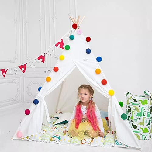 Pom Pom Garland AWAVM 2PCS Colored Felt Ball Garland Pastel with 60 Balls for Birthday Wedding Bedroom Party