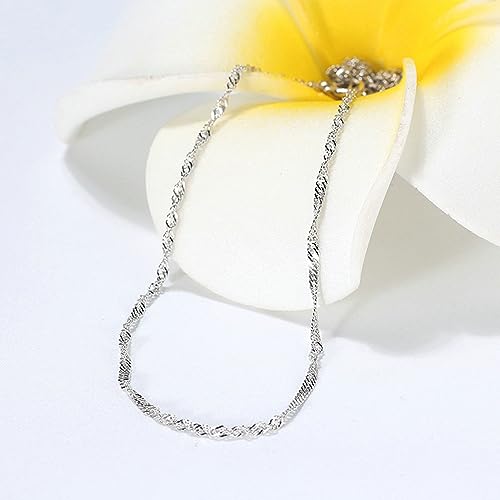 Collier maille Singapour en argent véritable 925, éclat précieux durable - 2