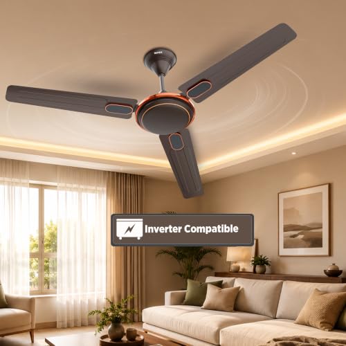 Image of Intex Aero Fighter Pro 1200MM Ceiling Fan | 380 RPM High Speed | 215 m /min Air Delivery | 14 Pole Motor | Double Ball Bearing | Inverter Compatible | Low Noise | Energy Efficient | Smoke Brown
