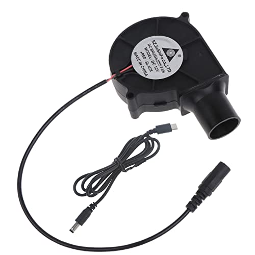 Soplador de aire portátil tipo C PD de 12 V para barbacoa, ventilador de barbacoa, ventilador USB C, 2500 rpm, para acampar al aire libre