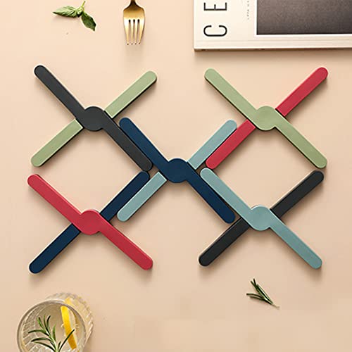 Foldable Silicone Trivets Non-Slip Heat-Resistant Folding Pad With Collapsible Cross Design For Hot Dishes Hot Pots And Pans (5Pcs) #TOP6