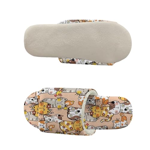 Fuzzy Slippers Lightweight Furry House Shoes Slip-On Soft Slippers Open Toe Flannel Slide Shoes for Women4