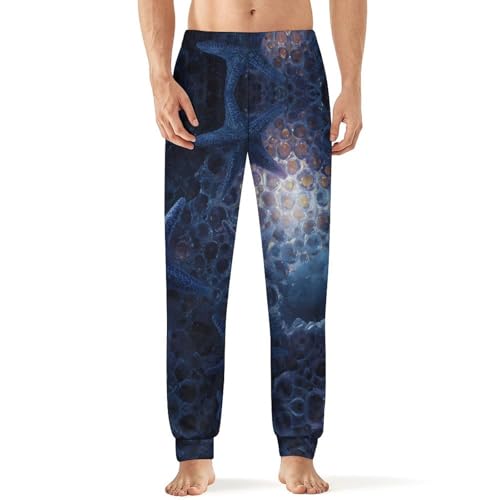 Fish Eggs Ocean Starfishes Men's Pajama Bottoms Sleep Lounge Soft Comfy Pants Sleepwear
