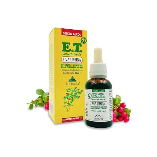 Lemuria - Uva Ursina - Estratto totale 1:1 - Integratore Alimentare Senza Alcohol - 30 ml - Base di Piante e Derivati - Proprietà antinfiammatorie - Made in Italy