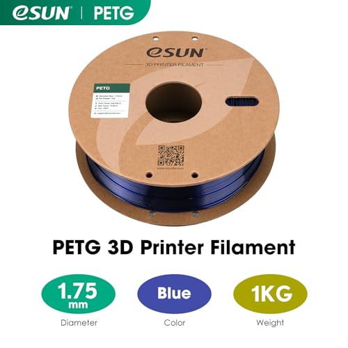 Image of eSUN PETG Filament 1.75mm, 3D Printer Filament PETG, Dimensional Accuracy + /- 0.05mm, 1KG Spool (2.2 LBS) 3D Printing Filament for 3D Printers, Blue