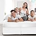 Mattress-Homes Luxury Box Pleated Queen Size Bed Skirt Split Corners Platform Style Easy Fit Fade & Wrinkle Resistant with Tailored Drop 21 Inch Queen Size White