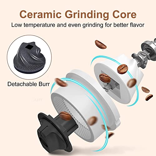 Forlim Cordless Electric Burr Coffee Grinder, Small Portable Coffee Bean Slow Grinder Machine, 2 X 800Mah Battery Usb Type-C Rechargeable, With Multiple Grind Settings, 50G (With Travel Bag), Black #TOP3