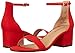 Amazon Essentials Women's Two Strap Heeled Sandal, Bright Poppy Red, 7 Wide