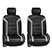 FH Group PU208GRAYBLACK102 Gray/Black Leatherette Car Seat Cushions Airbag Compatible