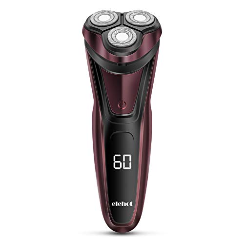 ELEHOT Electric Razor for Men Beard Trimmer with Digital Display 3D Rotary Rechargeable Cordless RS335 (Red) - Thumbnail 6