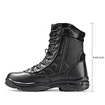 NORTIV 8 Men's Military Tactical Work Boots Side Zipper Leather Motorcycle Combat Boots Trooper(6-8 Inches) - Image 2