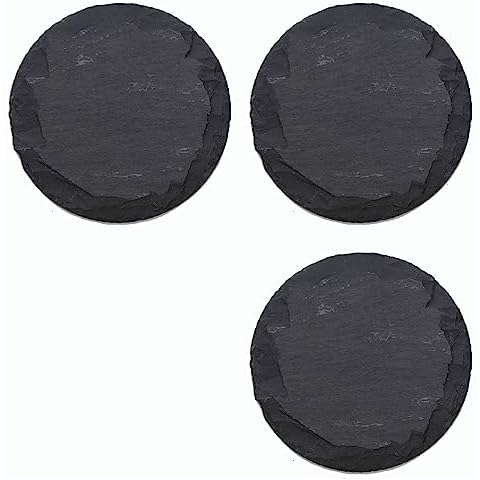 Novaliv Juego de 3 platos de pizarra pequeños redondos de 10 cm Cover