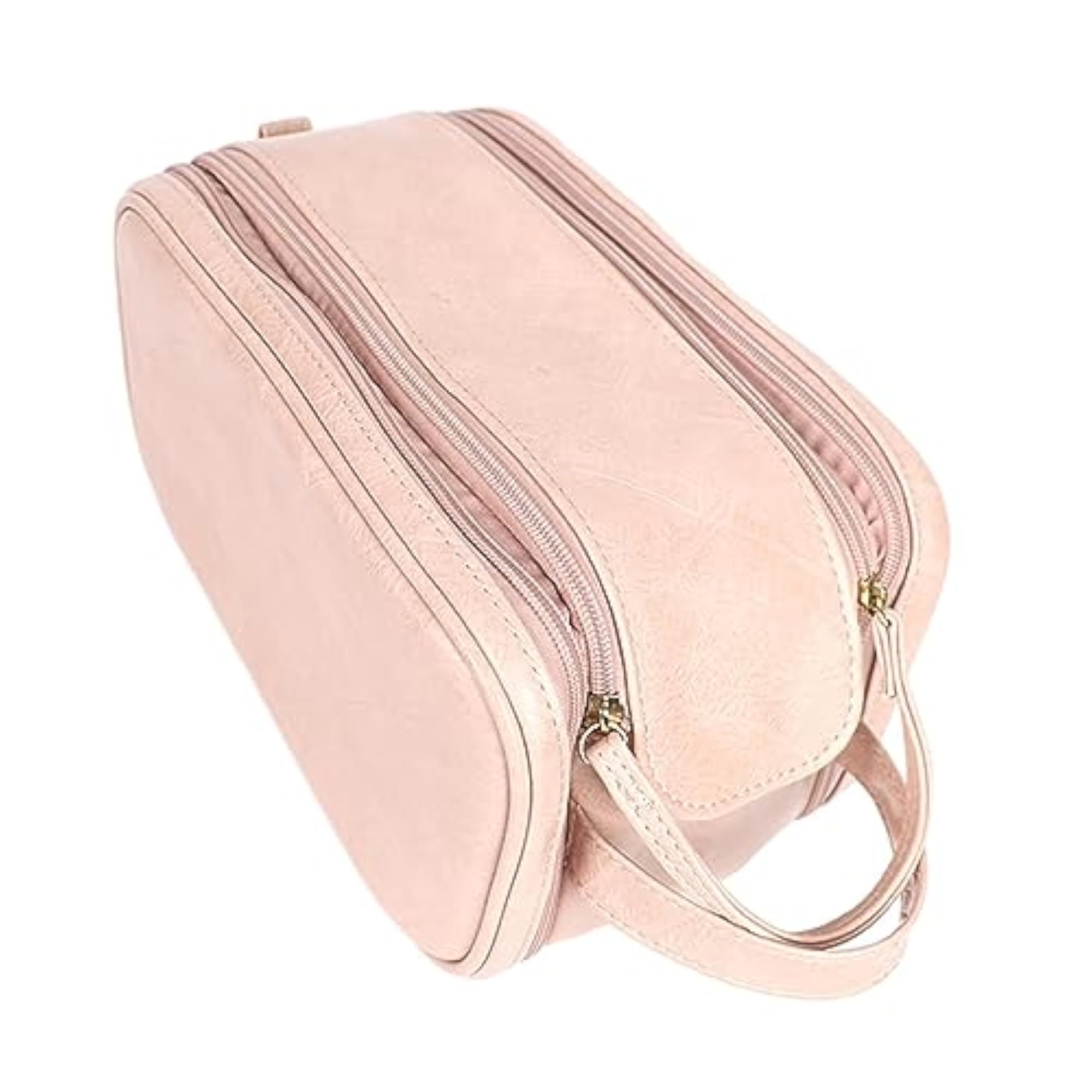 Portable Makeup Bag, Toiletry Bag for Blush and Brushes, Pink