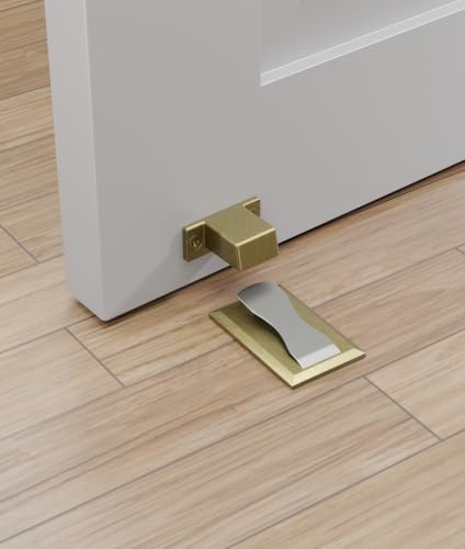 Image of Premium Concealed Magnetic Door Stopper /Stainless Steel Stopper Magnetic /Stylish Floor Mount Door Stopper for Home /Office and Hotels (Pack of 2, Antique Matt Finish)-| 3 Years Warranty |