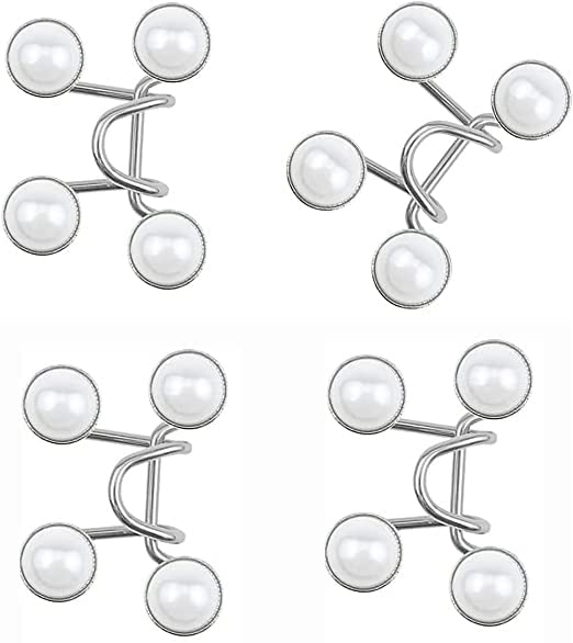 THECLOUDMALL® Pant Waist Tightener Instant Jean Buttons for Loose Jeans Pants Clips for Waist Detachable Jean Buttons Pins No Sewing Waistband Tightener (4)