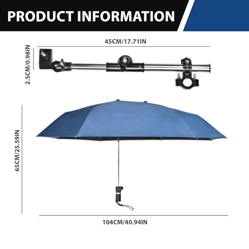 Miniatura 4 de Lawnrden Silla Paraguas Con Pinza, Upf 50 Clip En Parasol Para Patio, Sillas De Playa, Cochecitos, Sillas De Ruedas, Carritos De Golf