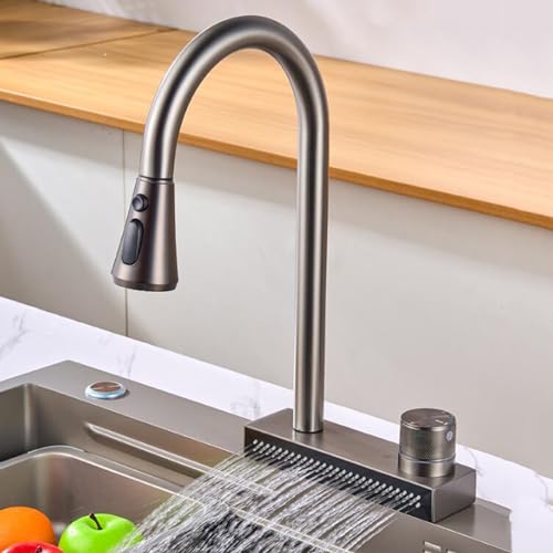 Robinet de cuisine avec douchette pour évier brossé - 2