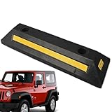 Radstopper - 53x13x9cm Einparkhilfe Garage | Parkbordstein aus Gummi | Parkplatzbegrenzer mit Gelben Reflexionsstreifen | Parkplatzbegrenzung | Parkplatzsperre für Parkplätze und Private Garagen