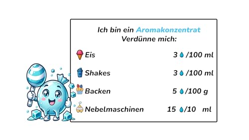 Twizzy Eisbonbon Lebensmittelaroma - 60ml - Intensives Aroma – Ideal zum Backen, in Lebensmitteln & Getränken, auch für Vernebler, Nebelmaschinen, uvm