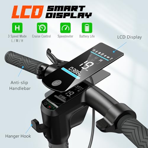 SISIGAD Electric Scooter Adults 8.5\" Tires, 15 Miles Range, 19Mph Top Speed Adult Scooters, Portable Folding Fast E-Scooter with Dual Braking System, LCD Display and App