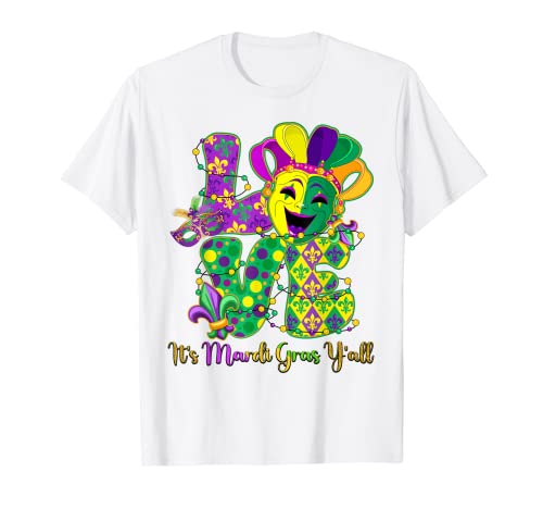 Mardi Gras Peace Love - Camisa divertida para carnaval de Mardi Gras Camiseta