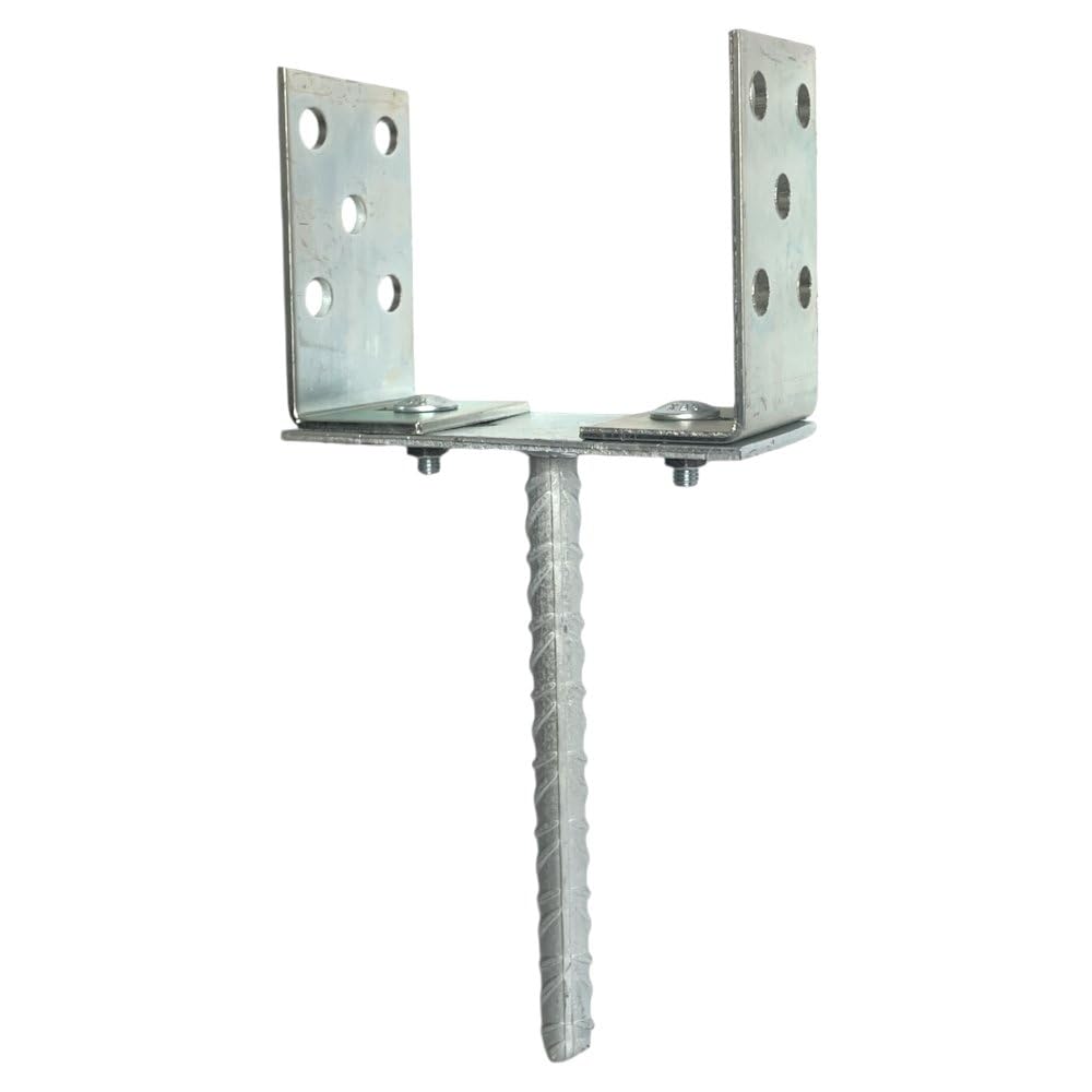 10 soportes para postes, anclajes para clavar, 80-160 mm, pie de apoyo ajustable de 100 x 300 x 60 mm, anclaje de poste de acero galvanizado, anclaje de suelo para postes de madera, zapatos