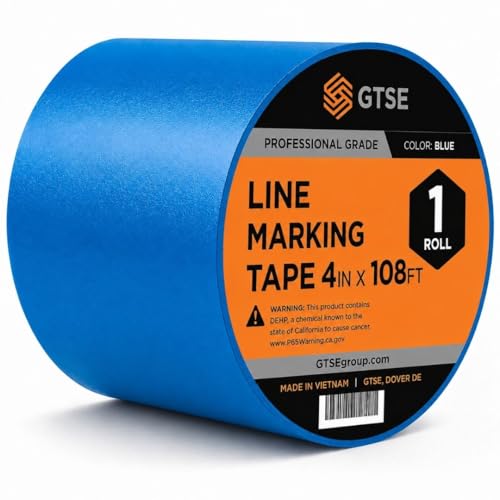 Image of GTSE - Blue Vinyl PVC Floor Tape 4 inch x 108ft Safety Marking Tape