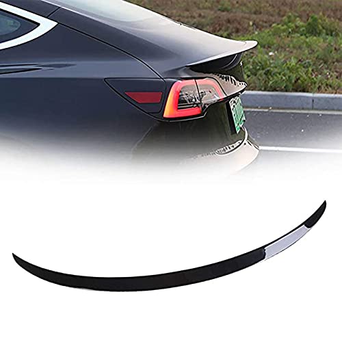 ZRCD Ajustement pour Tesla Model 3 2017-2021 aileron arrière Noir Brillant, aileron de lèvre d'aile de Couvercle de Coffre en ABS, Accessoires de Modification de Voiture Cover