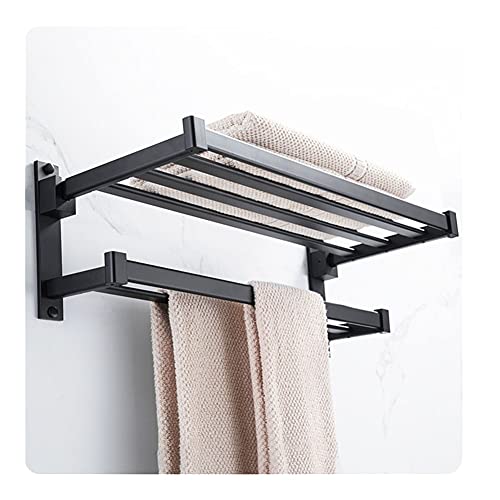 Porte-serviettes de bain pliable et support mural antirouille - 6