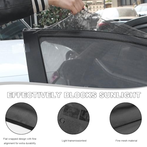 SHMZK 2 PCS Car Window Shades, Stretchy Mesh Front Rear Side Window Sun Shades for Heat Block UV Protection, Universal Breathable SUV Window Screen Covers to Keep Your Cars Cool (SUV, Front)