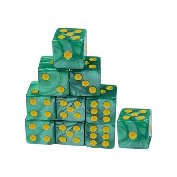Toy 6x10x 0.6inch Game Dices Teaching Aids for Table Game Role Play Math Teaching Green Yellow Game Pieces, Parts-image-6