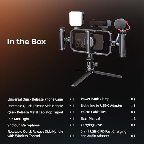 SmallRig Kit de equipamento de vídeo multifuncional para iPhone, kit de estabilizador de telefone co