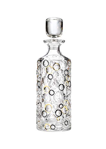 Bohemia Jihlava JS35403, 25 Oz Crystal Glass Lisboa Decanter, Lead Crystal Carafe w/Lid