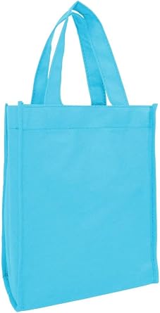TBF 50 Pack Wholesale Non Woven Lightweight Reusable Tote Bags - 8" x 10" x 4"
