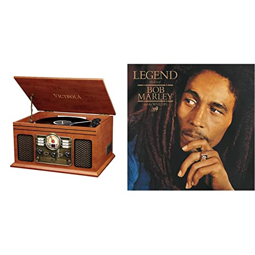 Victrola Classic Chaîne Stéréo 6-in-1 Platine Vinyle Bluetooth - Acajou & Legend Cover