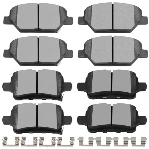 Image of SCITOO D1886 D1915 Front Metal & Rear Ceramic Brake Pads Sets w /Hardware Replacement For Buick For LaCrosse 2017-2019,For Chevrolet For Equinox 2018,For GMC For Terrain 2018-2019