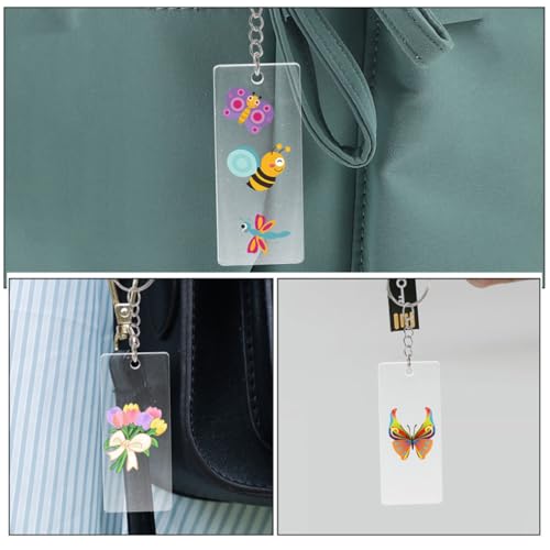 Llavero acrílico rectangular con aluminio resistente para decorar bolsos 4