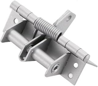 4 Inches Automatic Door Hinge, Heavy Duty Self-Closing Wooden Door Closer, Hardware Spring Hinge, Automatic Self Closing Door Hinges with Positioning 90 Degrees (Brushed Silver)