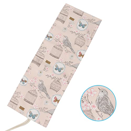 Image of Canvas Pencil Wrap Case, 48 Holes Colored Pencil Roll Holder Storage Pouch for Office (48 Holes, Beige)