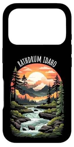 Rathdrum アイダホ USA 風光明媚な山 レトロ サンセットスタイル スマホケース iPhone 17 Pro 用