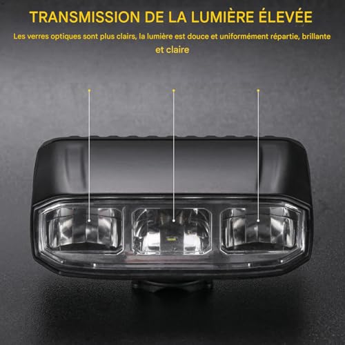 Phare vélo éclairage USB rechargeable haute luminosité pour VTT - 7