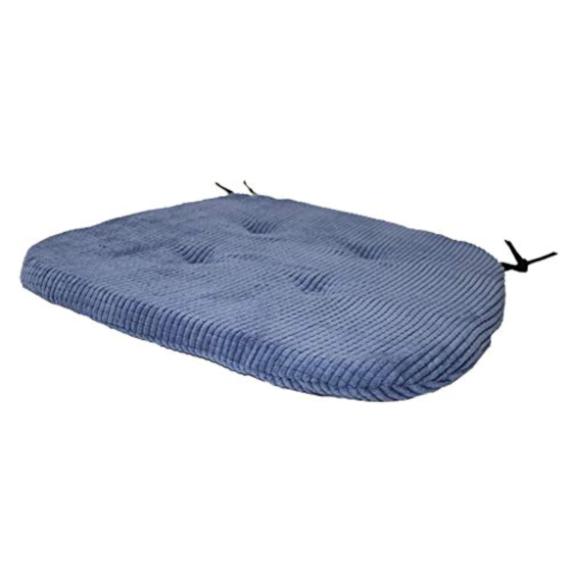 Square Cotton Chair Cushion with Ties, Dark Blue