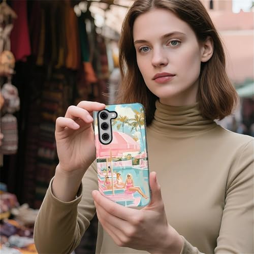 TAMEFOX Case for Samsung Galaxy S23 FE,Anti Drop Scratch Protective Phone Cover Case for Women Girl-Pink Pool Girly Summer Vacation - image 8