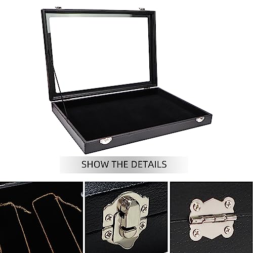 image for Wudygirl Jewelry Organizer Velvet Jewelry Tray Showcase Display Case S