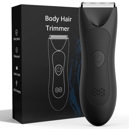 JOOPLEX Herren-Körperrasierer: Wasserdichter Körper-Epilierer für Herren, trocken und nass, LED-Licht, präziser Schnitt für Achseln, Brust, Beine und Genitalien, Digital-Display, Reiseverriegelung